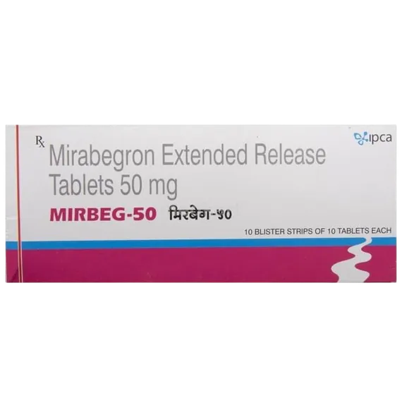 mirbeg 50mg tablet 10's